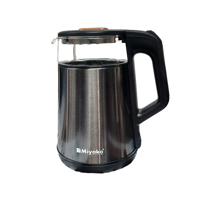 Miyako MJK-18GLS Electric Kettle – 1.8L Borosilicate Glass, 1500W fast boil, LED light, auto shut-off & overheat protection