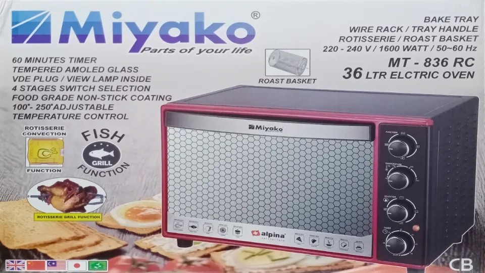 Miyako MT-836RC - 36 Liters Electric Oven with Roast Basket