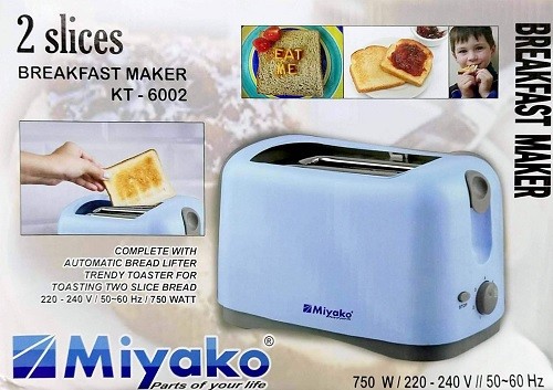 Miyako KT-6002 Bread Toaster With Auto Shut-Off Technology