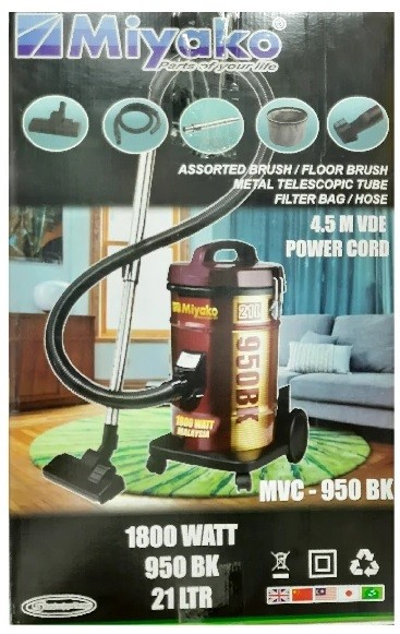Miyako Vacuum Cleaner MVC-950 BK (21 Liter)
