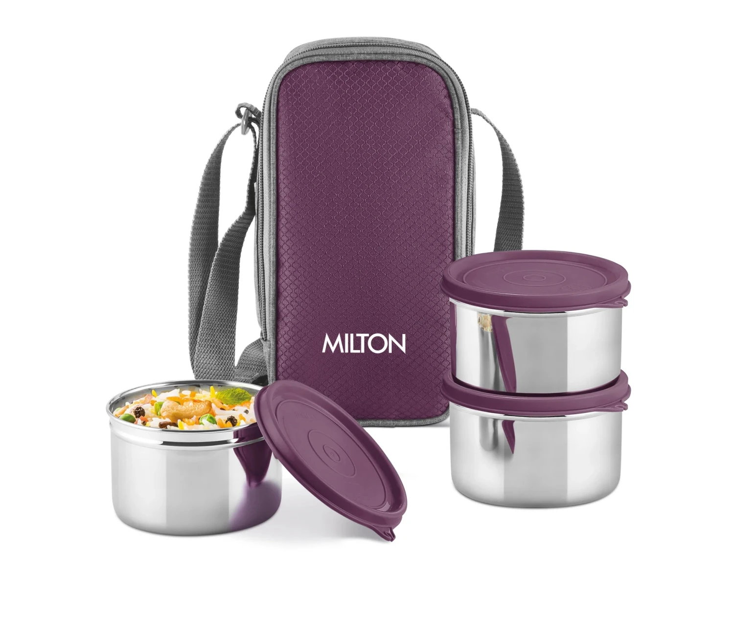 Milton Stack Pack 3 Vertical Insulated Tiffin And Jacket