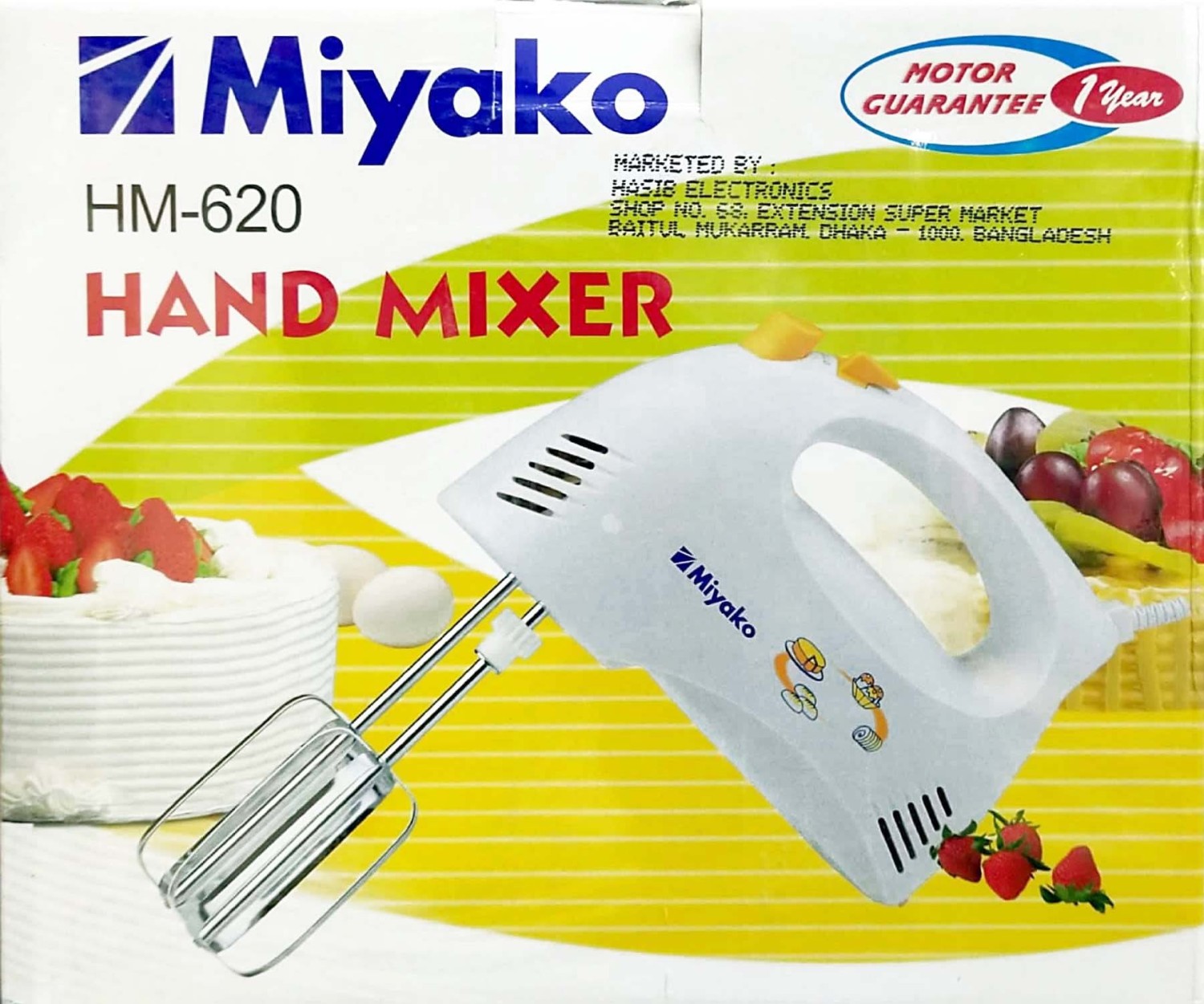 MIYAKO HM-620 Egg Mixer Two Beater 200Watt White